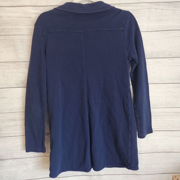 Soft Surroundings Take Two Waffle kinit Tunic Small Blue fall 100% cotton top - Picture 8 of 8